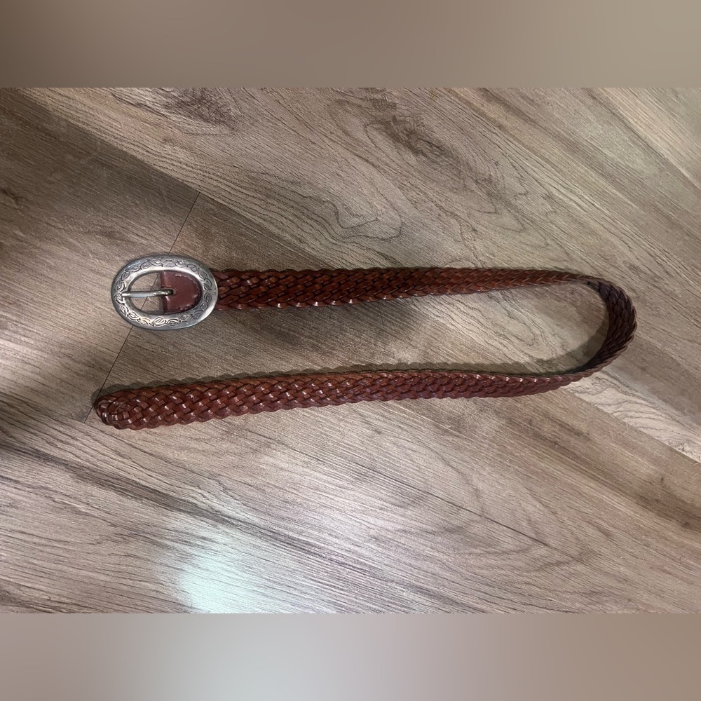 Braided Brown Leather Belt